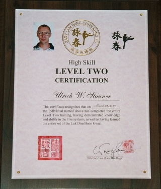 Ulrich Stauner Urkunde Level Two